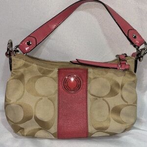 COACH Signature Stripe Demi Handbag F19218